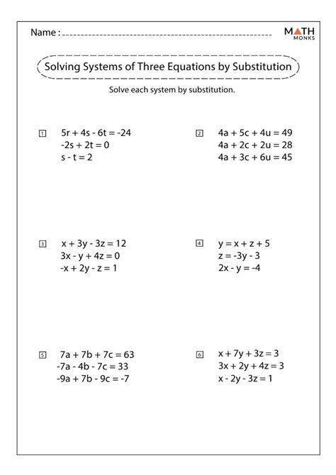 32 Solving Systems Of Equations Substitution Worksheet - support worksheet