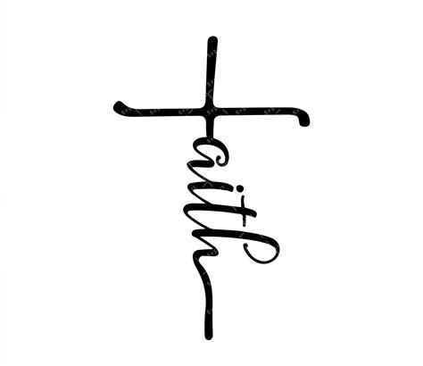 Download 33  Faith Cursive Cross PNG Commercial Use DXF Files