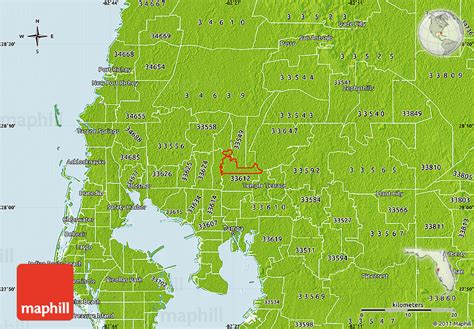 Tampa FL Zip Code Map