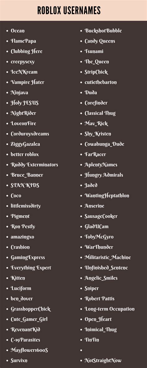 339+ Best Roblox Names+Usernames Ideas - Tik Tok Tips