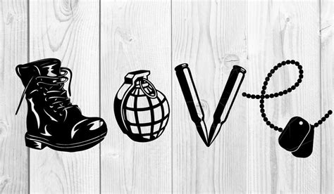 Download 346  Love Army Svg DXF File Files DXF Files
