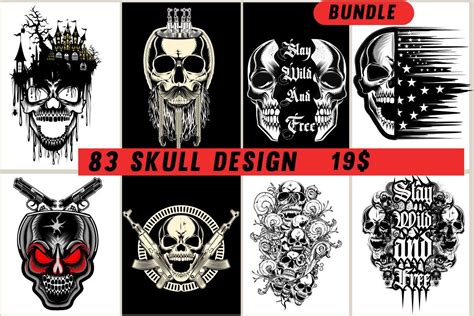 Download 349  Unique Skull Design Bundle Background Commercial Use Free PSD Mockups