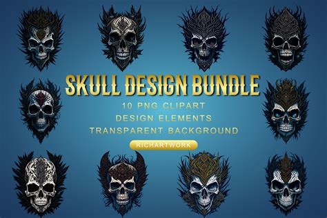 Download 349  Unique Skull Design Bundle Background Files Free PSD Mockups