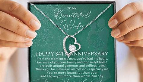 34th Anniversary Gift For Wife 34th Anniversary Gifts 34 Etsy