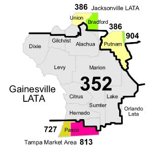 352 area code location city and state