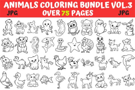 Download 354  Animals Coloring Pages Bundle Vol. 3 Pictures Commercial Use DXF Files