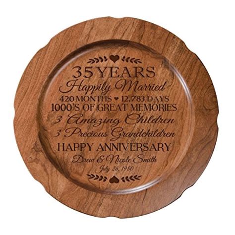 35th Wedding Anniversary Plate Gift 35 Amazing Years LifeSong