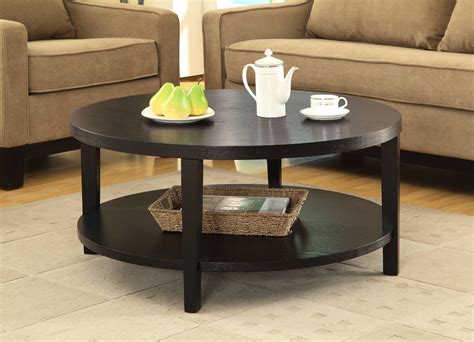 OSP Home Furnishings Work Smart Merge 36" Round Coffee Table. Black