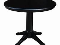36" Round Top Pedestal Dining Table Black