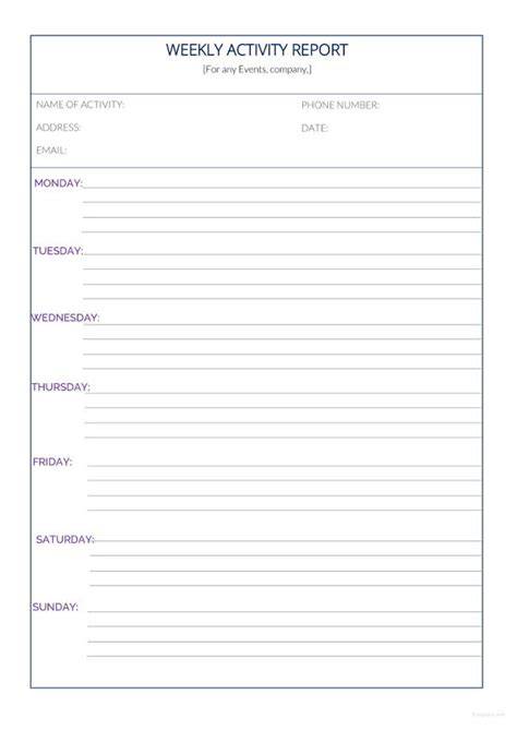36+ Weekly Activity Report Templates - PDF, DOC