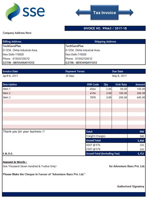 36 Advance Invoice Format in Excel .xls file Download