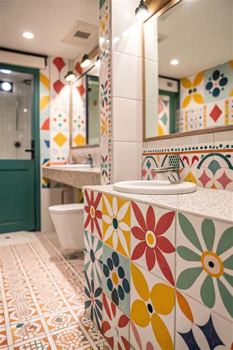 36. Add a playful touch with patterned tiles