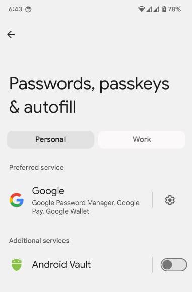 36. Change default Password AutoFill provider