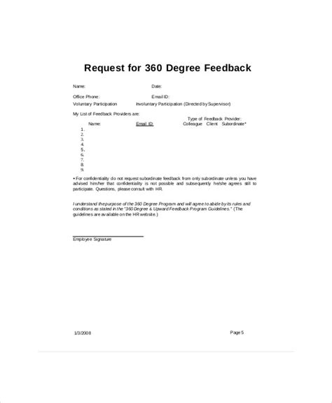 360 Feedback Request Template