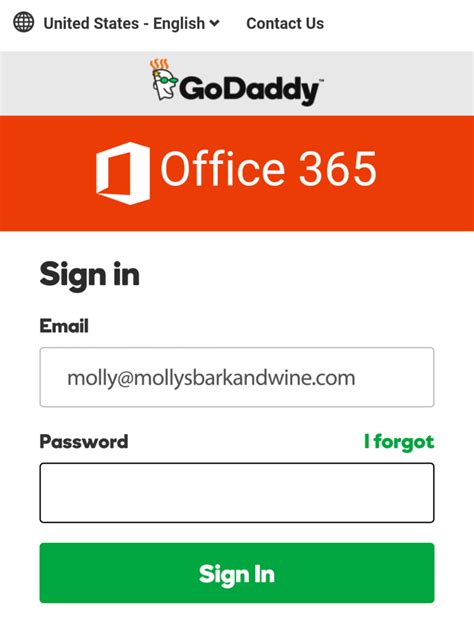 365 login godaddy support