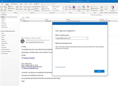 365 outlook email login not working