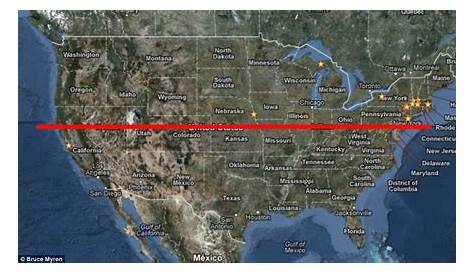 38th Parallel North America Map United States