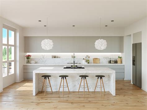 Elegant white kitchen interior designs for creative juice