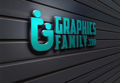 3D Wall Logo Mockup Template Free