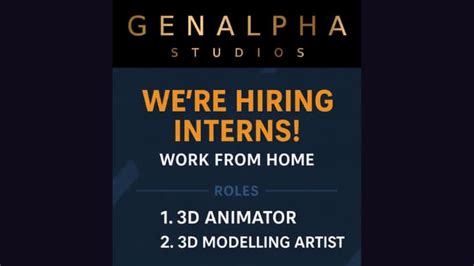 3D Animation and Modeling Internships