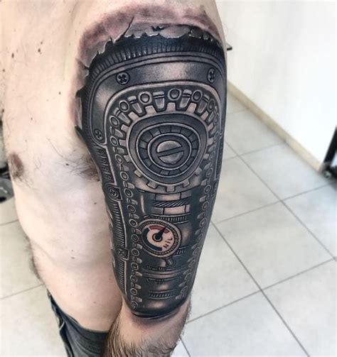 3D Biomechanical Tattoos Bio Robot Tattoo with a lot of