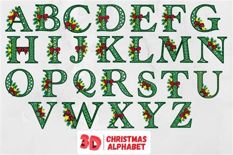 Download 3D Christmas Alphabet SVG Bundle Files