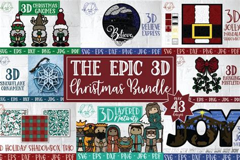 Download 3D Christmas Bundle Commercial Use DXF Files