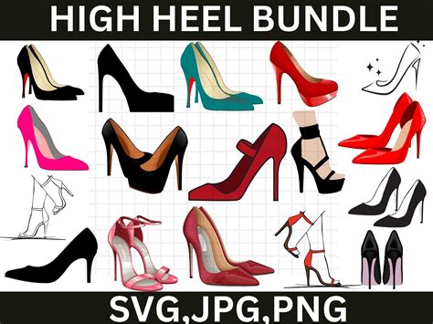 Download 3D High Heel Shoe SVG File - SVG Design Silhouette For Crafts