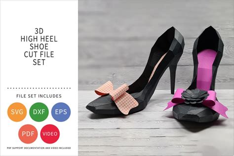 Download 3D High Heel Shoe SVG File - SVG Design for Cricut Machine