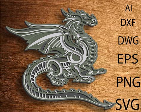 Download 3D Layered Dragon SVG File - SVG Design Commercial Use