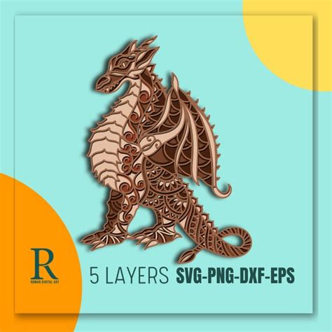 Download 3D Layered Dragon SVG File - SVG Design Silhouette
