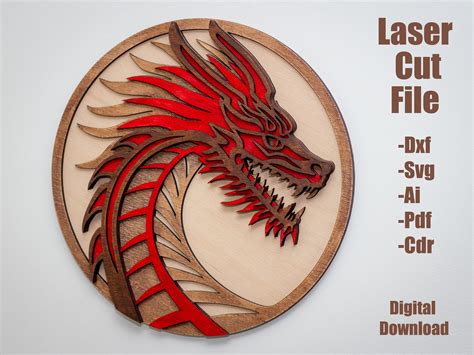 Download 3D Layered Dragon SVG File - SVG Design Silhouette DXF Files