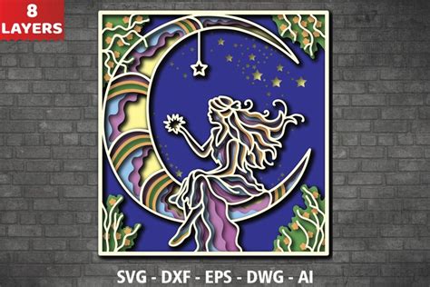Download 3D Layered Fairy SVG File - SVG Design Silhouette Free PSD Mockups
