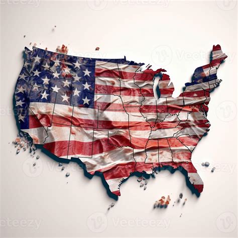 USA 3D Render Topographic Map Border Cities Digital Art by Frank
