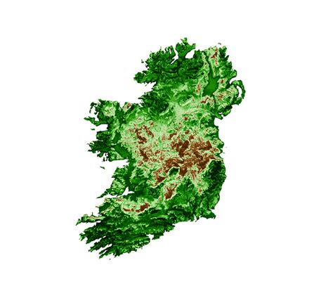 Republic of Ireland Country 3D Render Topographic Map Neutral Digital