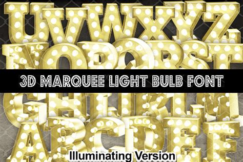 Download 3D Marquee Bulb Font Illuminating Files DXF Files