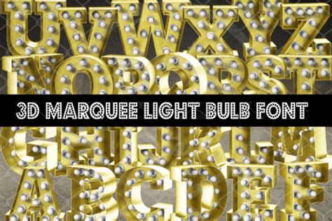 Download 3D Marquee Light Bulb Alphabet a-Z DXF Files