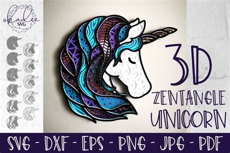 Download 3D Unicorn SVG Bundle Files DXF Files