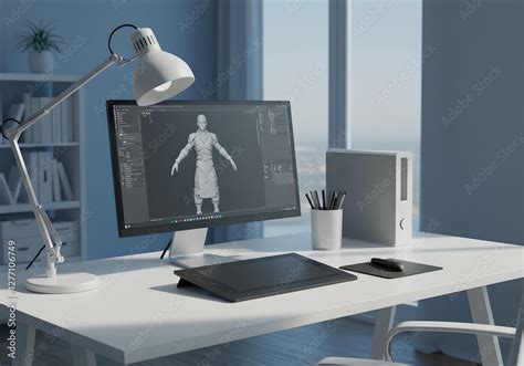3DCGキャラクターモデリングの制作画面イメージ