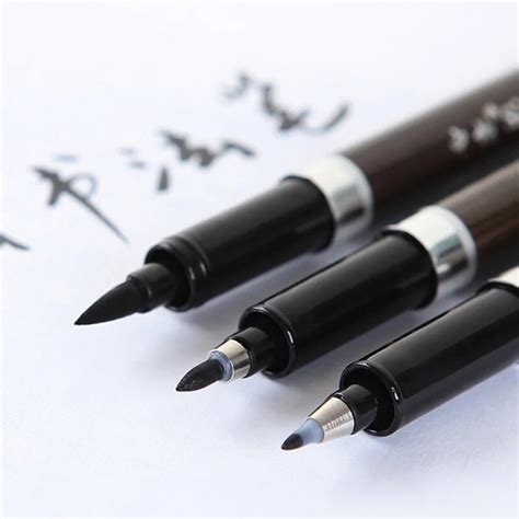 3PCS/Set Brush Pen Calligraphy Pen Chinese Words Learning Stationery StudentArt DrawingMarker Pens School Supplies
