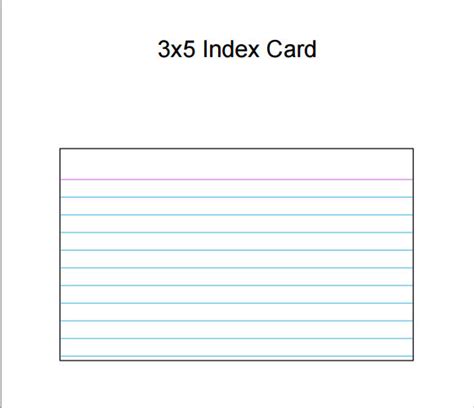 3X5 Index Card Template
