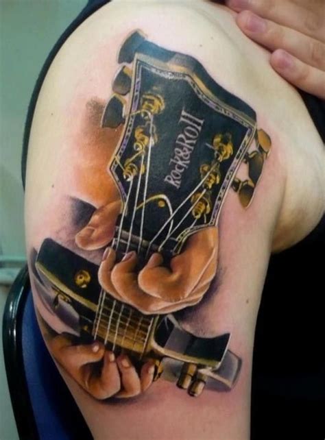 3D Guitar Tattoo Designs