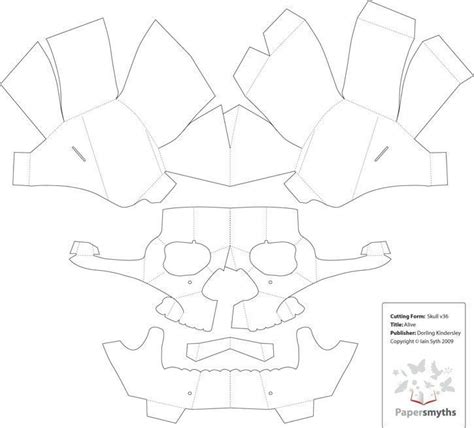 3D Paper Skull Template … Pinteres…