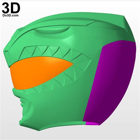 Power Rangers MMPR Green Ranger Helmet and Coin Medal 3D model 3D