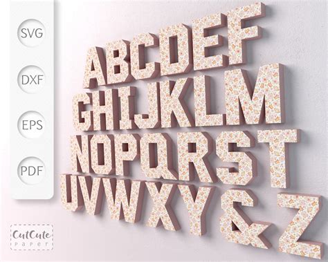 Unleash Your Creativity with Stunning 3D Alphabet Letters - Free and Easy SVG Templates!