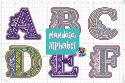 Unlock Your Creative Potential with Stunning 3D Alphabet Mandala SVG - Get it now for Free!