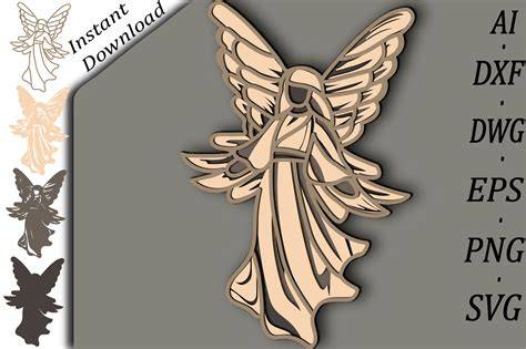 Transform Your Crafting Dreams into Reality with Behold the Beauty of 3D Angel SVG Designs