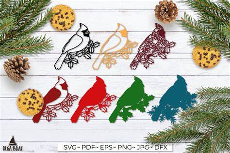 3d Cardinal Svg, Christmas Layered Paper