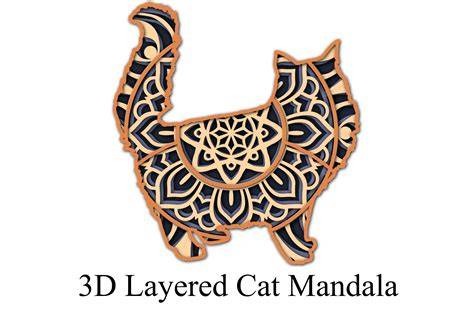 Transform Your Creative Space with Mesmerizing 3D Cat Mandala SVG Designs