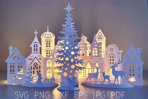 Transform Your Christmas Dreams into Reality with Mesmerizing 3D Christmas Village SVG Files
